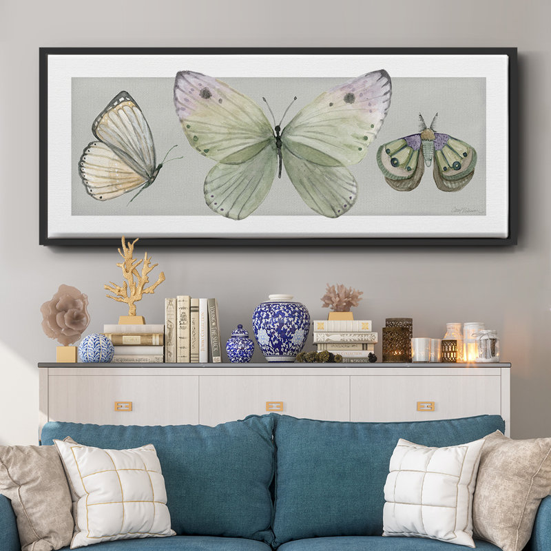Pretty Insects II- Framed Canvas, 8" H x 20" W