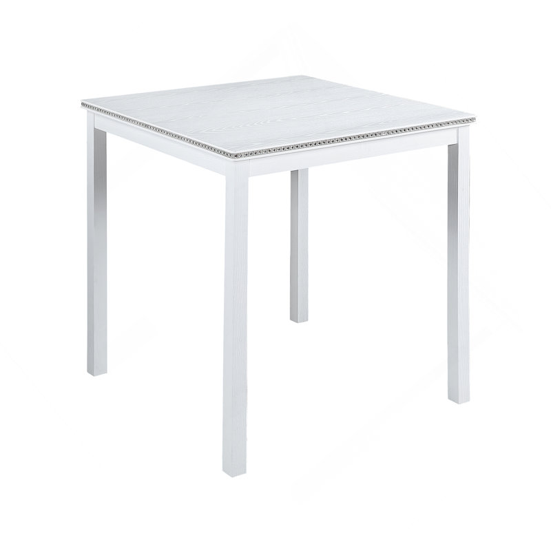 Table de salle à manger en bois, table de cuisine pour petit espace, table de comptoir pour 4 personnes, blanc