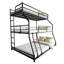 Triple lit superposé avec échelles longues et courtes, garde-corps pleine longueur, assemblage facile pour les enfants, matelas sur mesure requis