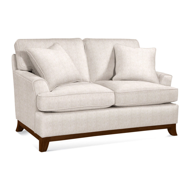 Oaks Way Upholstered 60'' Loveseat, Coffee Finish, White Sugar Performance; 0863-91