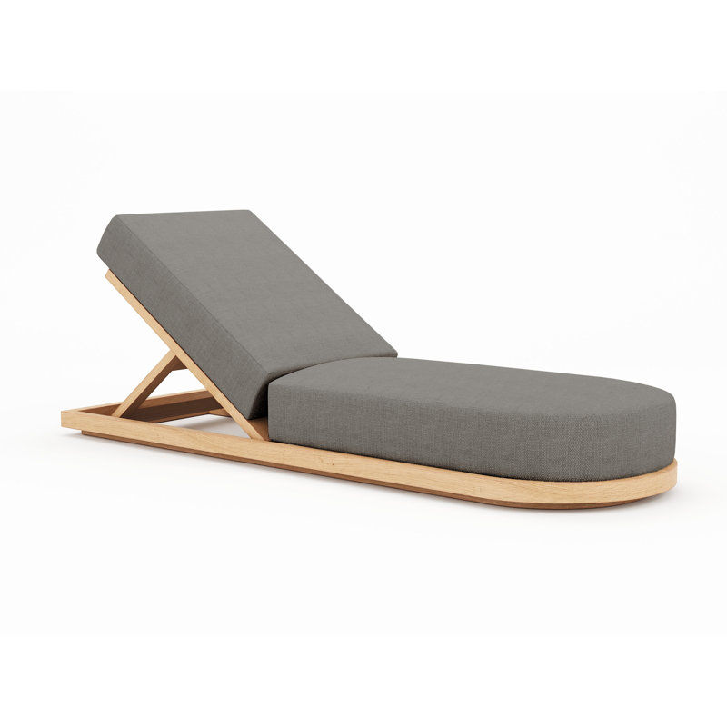 Muse Outdoor Teak Chaise Lounge, Dark Gray