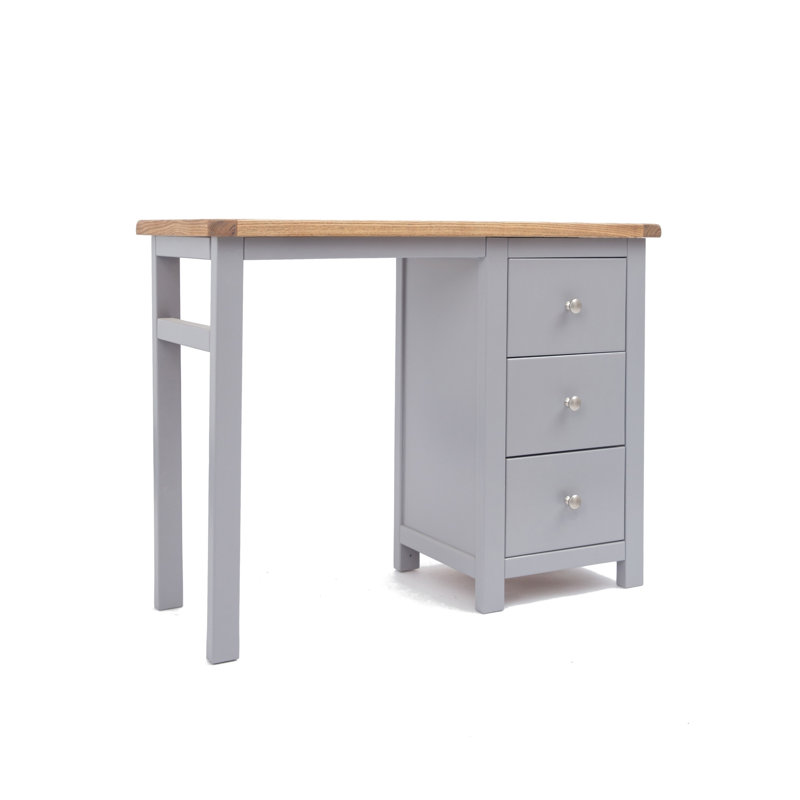 Mikell Modular Writing Desk, Natural/Grey/Chrome