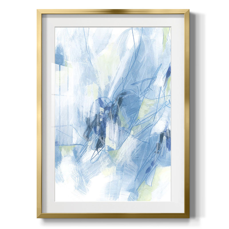 Marbre noir II, reproduction encadrée, Blanc, Papier avec cadre doré