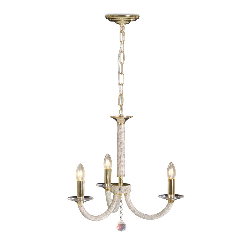 Gelnett 3 - Light Candle Style Chandelier, Gold