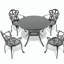 Ensemble de meubles de patio en aluminium coulé 5 pièces avec coussins Delicate