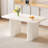 55.11" Modern Cream White Dining Table Set With 4 Chairs For Kitchen, Bar, Living Room-1660943062-1663940018