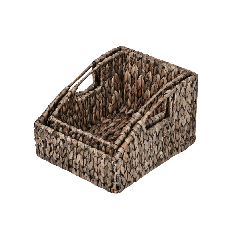 Happimess Wicker Decorative Basket, Gray Brown