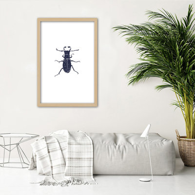 Black Cockchafer Insect 1 Piece Single Picture Frame Wall Art