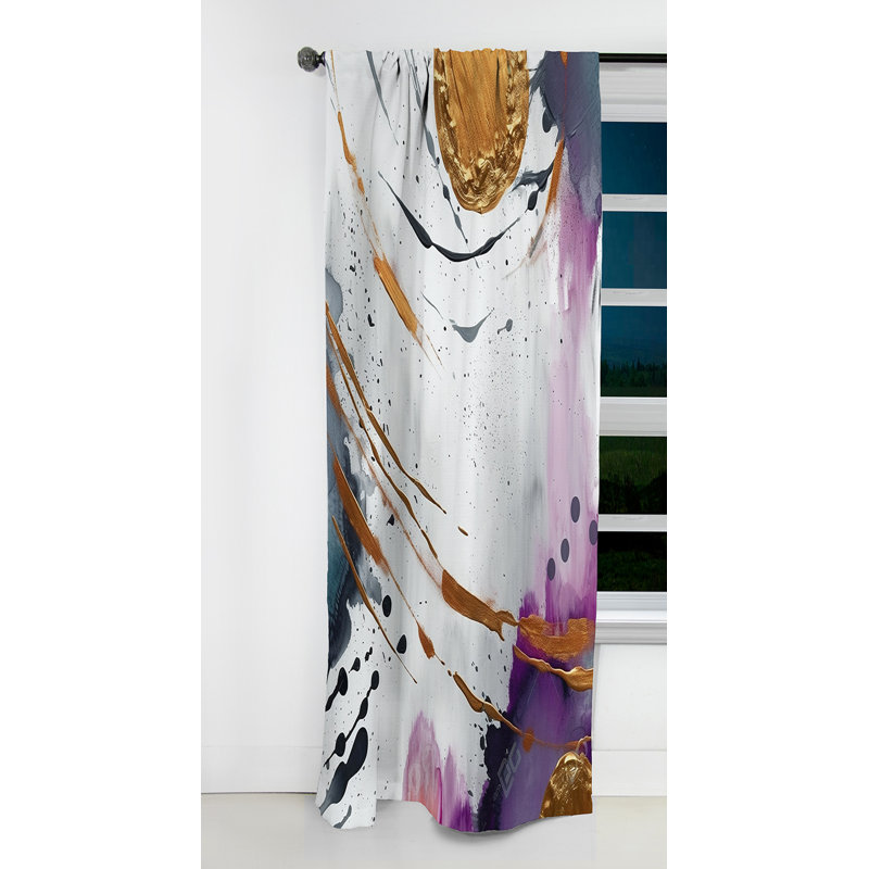 Jordan - Rideau occultant en marbre abstrait - 1 panneaux, L 52 po x L 84 po