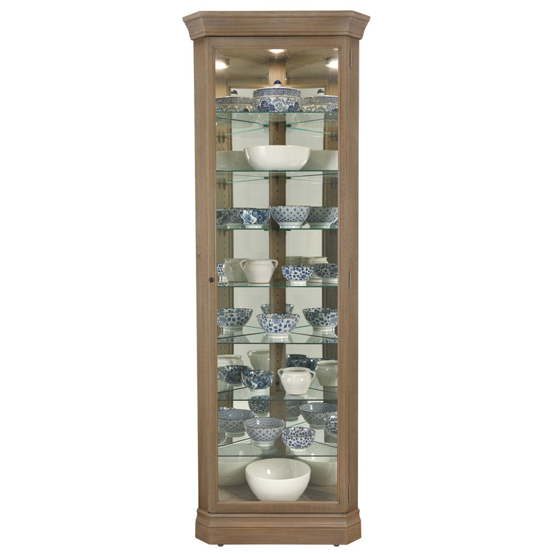 Solid Wood 71.12 cm W Display Cabinet, Grey