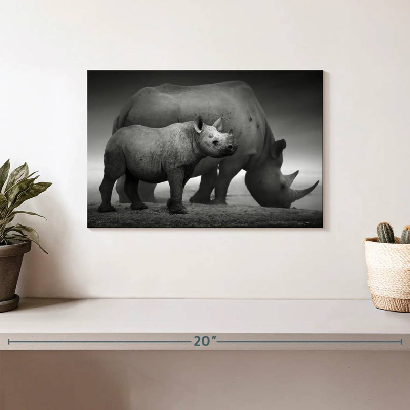 Rhinocéros d'Etosha Park, H 8 po x l 12 po