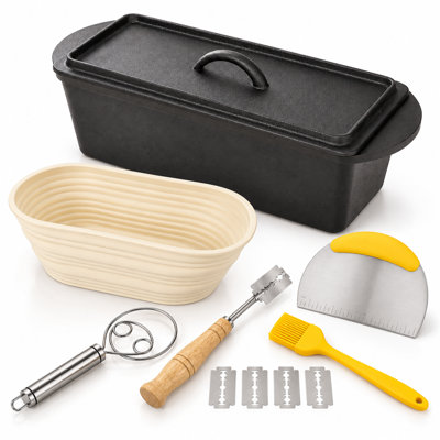 Moule à pain en fonte avec couvercle et outils de cuisson du pain