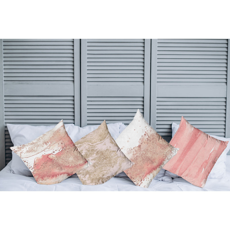 Pillow Cover, 20" x 20", Beige/Pink