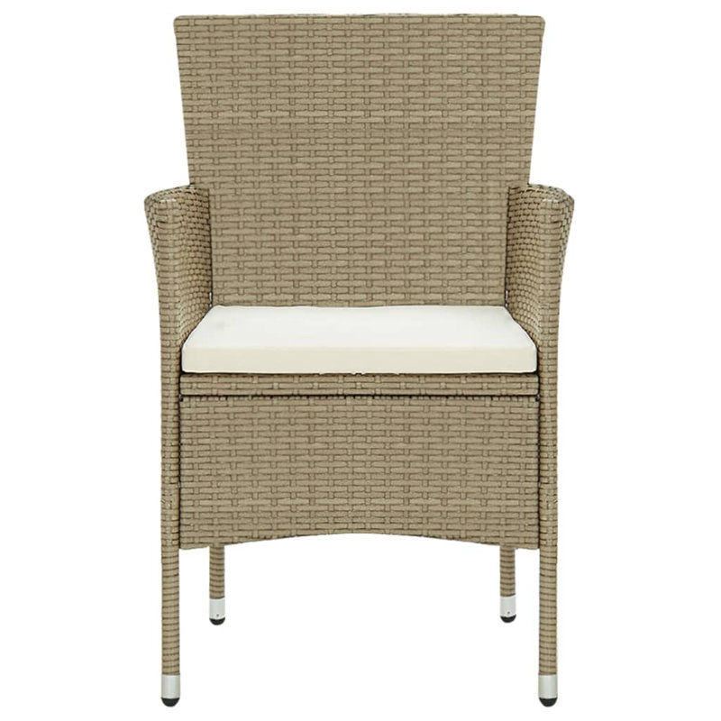 Chaise avec accoudoirs en brun, Beige, Beige