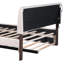 Grand lit plateforme tapissier avec lit gigogne simple TG - Beige pour une chambre à coucher classique et confortable-121097377