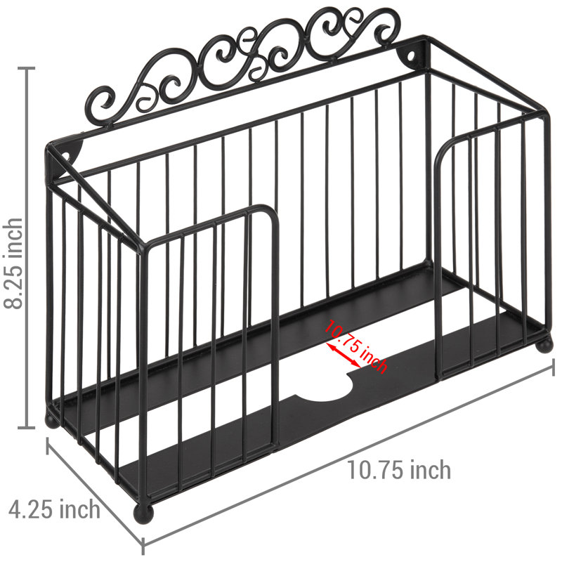 Iron Paper Towel Holder, Black