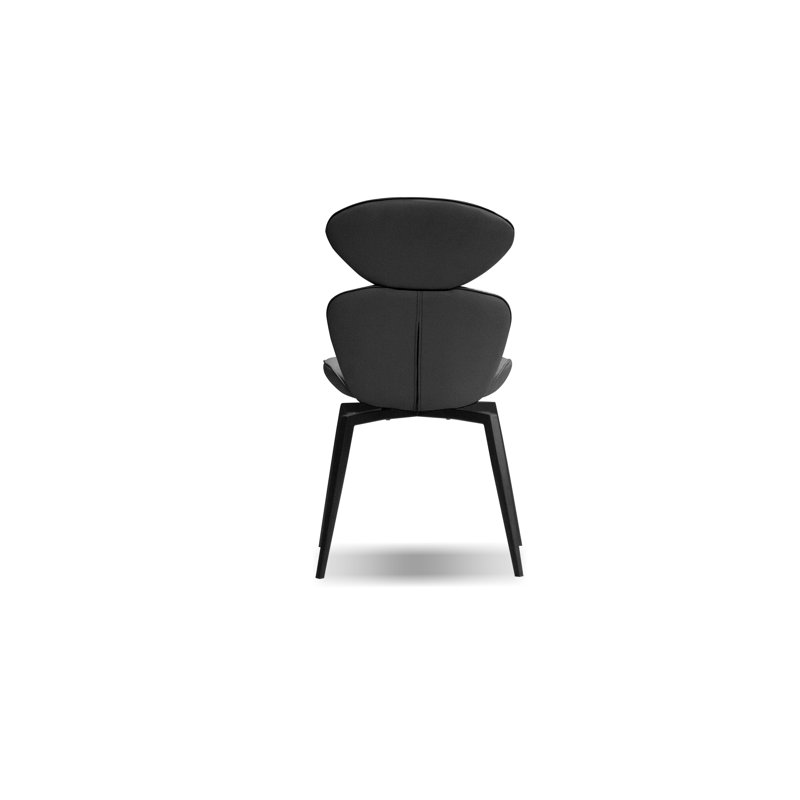 Antler 18.5'' H Upholstered Metal Side Chair, Black