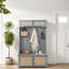 Hall Tree Entryway Bench With Rattan Door Shelves And Shoe Cabinets