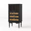 Buffet rétro en bois massif noir-130700148