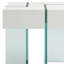  Table de bout contemporaine en verre transparent et blanc 22 po