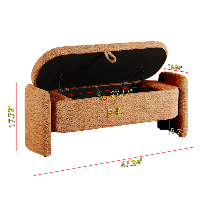 Rous Upholstered Ottoman, Terra Polyester