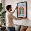 Spectral Symmetry Geometric - Framed Print-865187216-865187223
