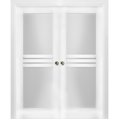 Portes coulissantes en verre givré Mela