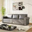 Chesterfield Sofa,93.7" King Pull Out Sofa Bed, 3-In-1 Faux Leather Convertible Sleeper Sofa With Nailhead Trim & Rolled Arm,Multi-Functional Sofa Bed,Dark Brown-1834772709