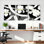 «Iris blanc et rose», art mural sur toile tendue, impression abstraite moderne en noir et blanc (ensemble de 3)