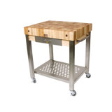 Cucina Prep Table with Butcher Block Top
