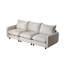 Canapé modulaire blanc 99,5 po 3 pièces avec structure en bois d'eucalyptus-129502309