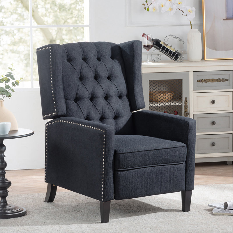 Fauteuil inclinable manuel de 27,16 po de large, Black Fabric