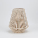 JHY DESIGN Woven Lampshade Table Lamp 8" H Cotton Rope Bedside Light?