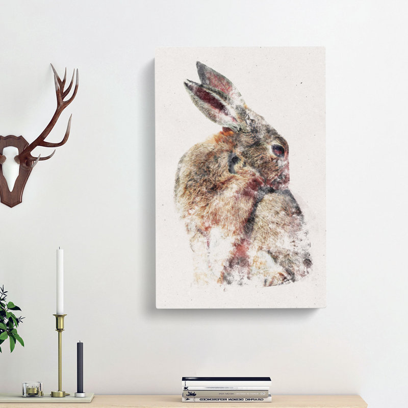 Brown Rabbit - Wrapped Canvas, 91cm H x 60cm W x 3cm D