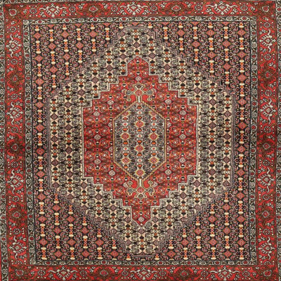 Tapis traditionnel rouge / beige