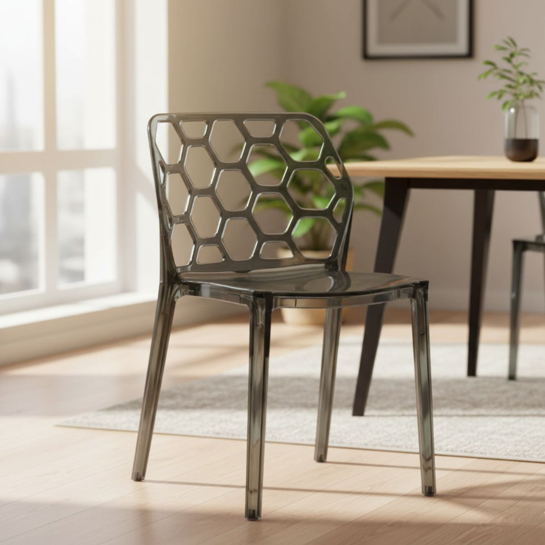 Jakubowski Dynamic Modern Plastic Dining Side Chair with Honeycomb Design Orren Ellis 