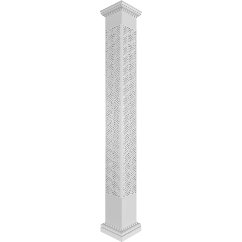 Carré Art déco non effilé avec colonne toscane et base toscane, H 120 po x l 11,625 po x P 11,625 po