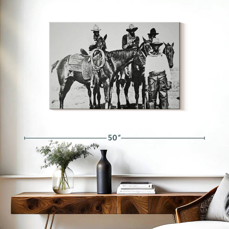Lelar Black Cowboys At Bonham Texas 1890, 24" H x 36" W