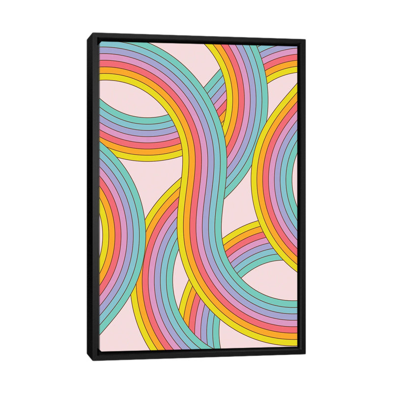 Rainbow Stripes - reproduction d'art murale - toile encadrée, H 60 po x l 40 po, Toile à cadre flottant sans passe-partout