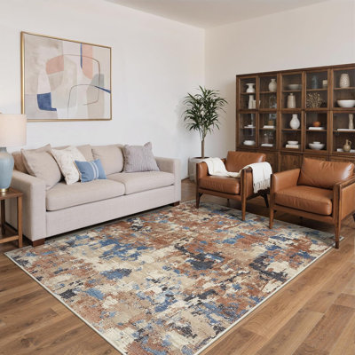 Tapis 8 x 10 pour la chambre à coucher du salon, tapis moderne lavable à la machine, grand tapis doux à poils courts avec envers antidérapant pour la salle à manger, beige désert