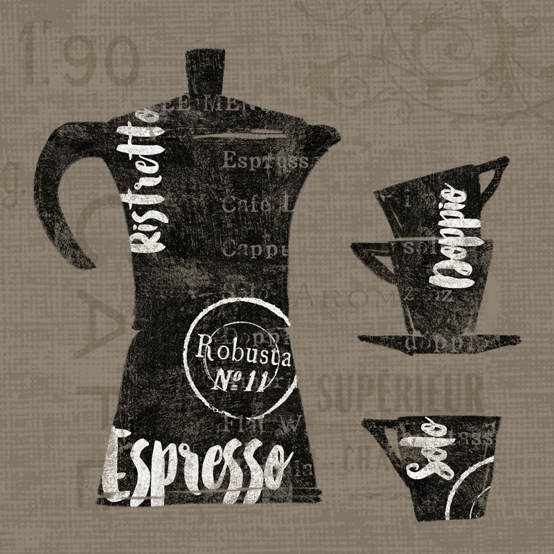 Linen Coffee I by Sue Schlabach - No Frame Print on Canvas, 76cm H x 76cm W x 3.8cm D