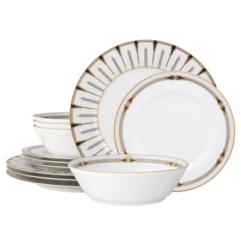 Noritake Empire Gold 12-Piece Dinnerware Set, Service for 4