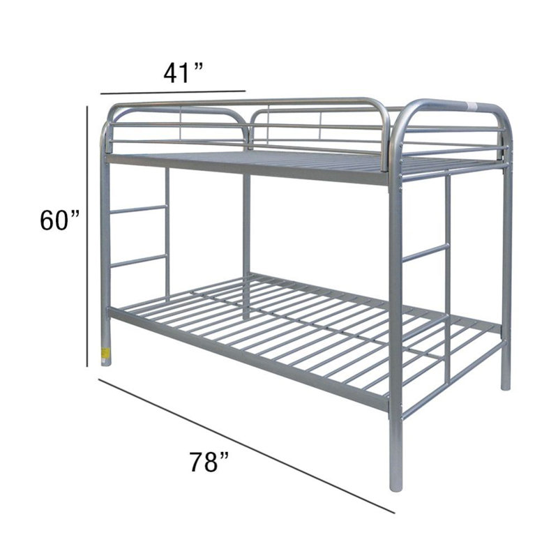 Aavi Kids Twin Bunk Bed, Silver