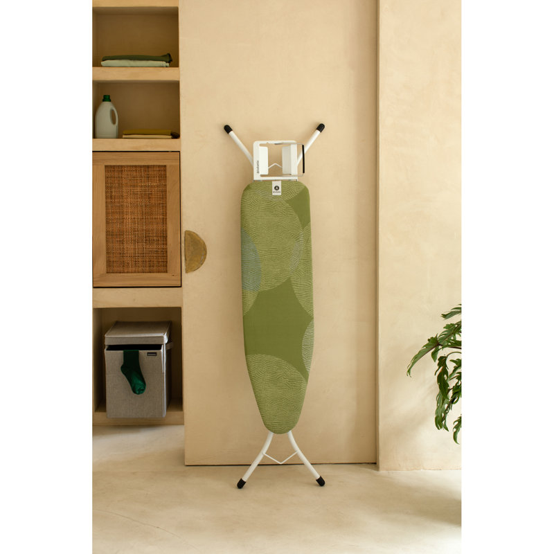 Brabantia Size A Small Ironing Board with Steam Iron Rest, Calm Rustle