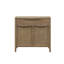 Commode d'appoint en bois massif - Devant de sangle de canne, serrure cachée, tiroir coulissant en métal, finition récupérée, cadre de rangement élégant et fonctionnel, look attrayant