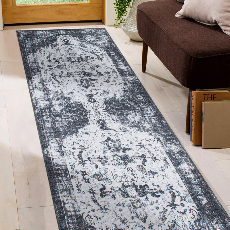 Tapis oriental performance à tissage plat Devonie, Tapis de couloir 2 pi 6 po x 7 pi