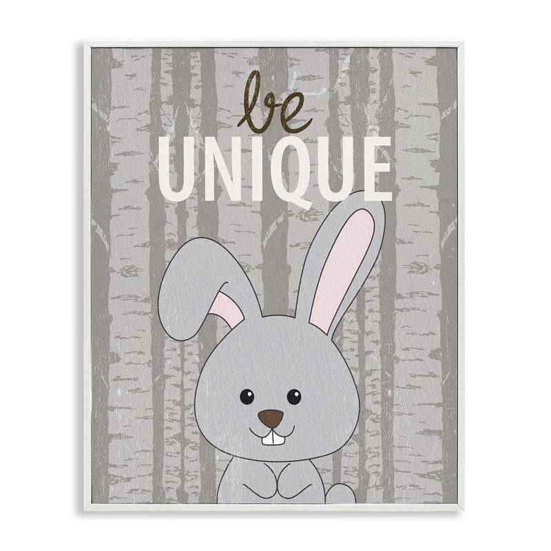 «Be Unique Woodland Bunny», estampe numérique, conception de Kim Allen, H 20 po x l 16 po