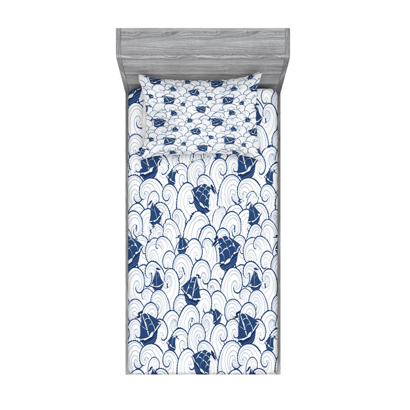Microfiber Floral Sheet Set, Twin Sheet Set with 1 Pillowcase, Floral 2
