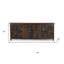 Buffet 84 po en bois récupéré brun foncé patiné avec six portes 84 po
