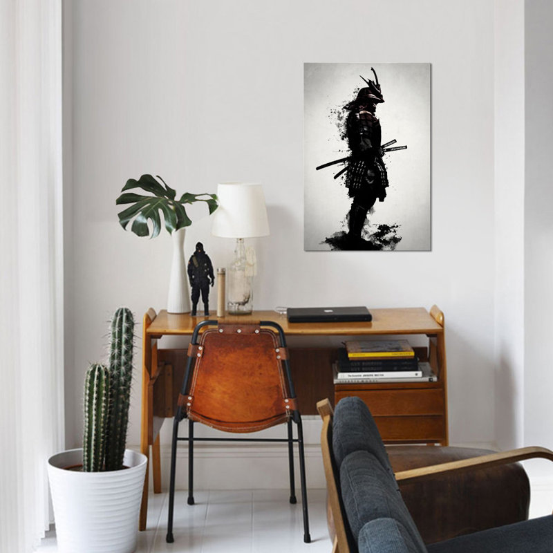 «Armoured Samurai», impression sur toile, H 18 po x l 12 po x P 1,5 po, Pas de tapis, Toile tendue